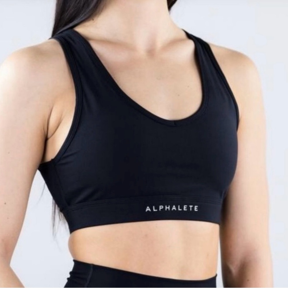Alphalete Meridian Mesh Sports Bra, Black, Small